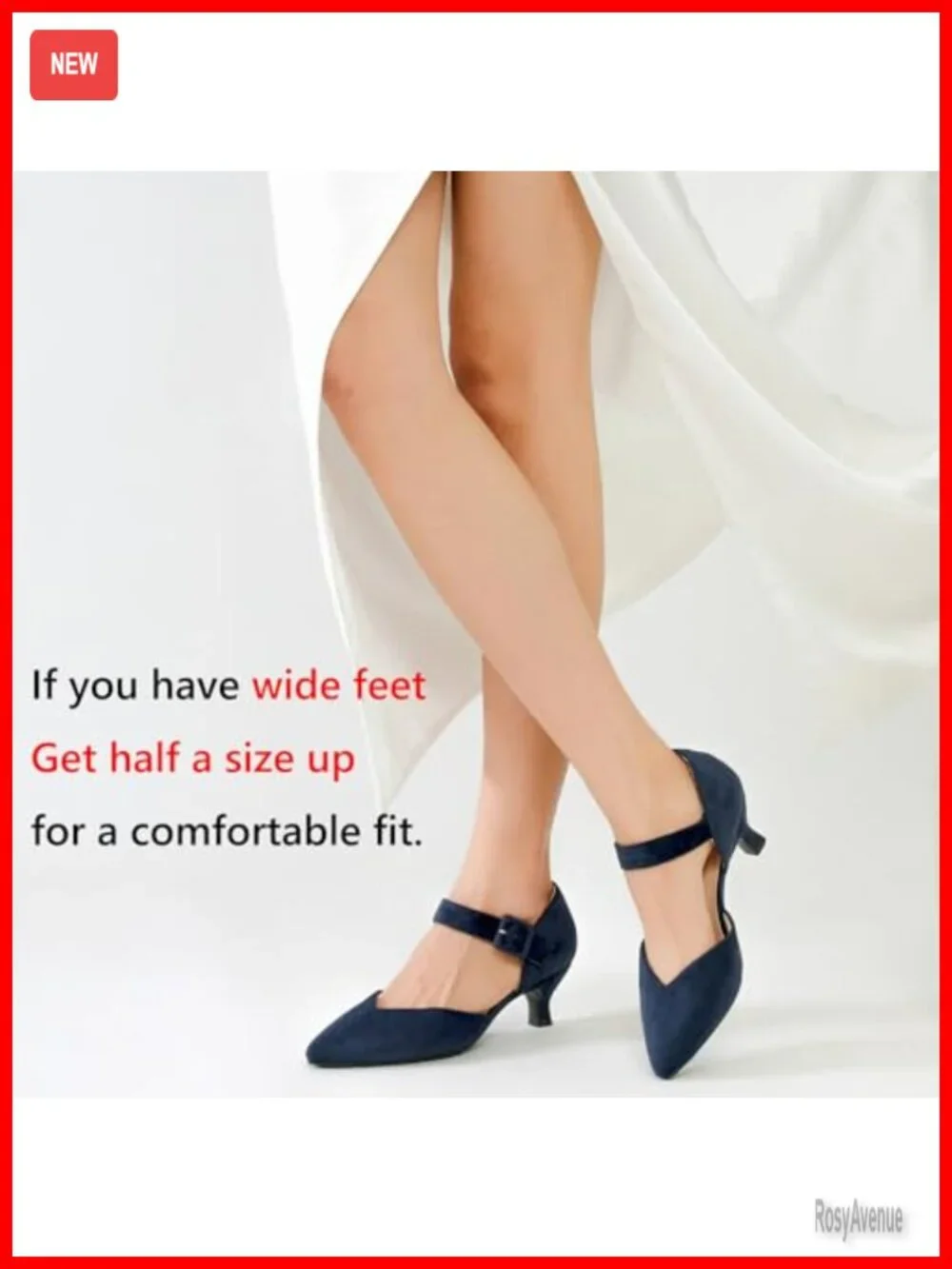 Kitten Heels Pointed Closed Toe Ankle Strap Buckle Low Heel Pumps